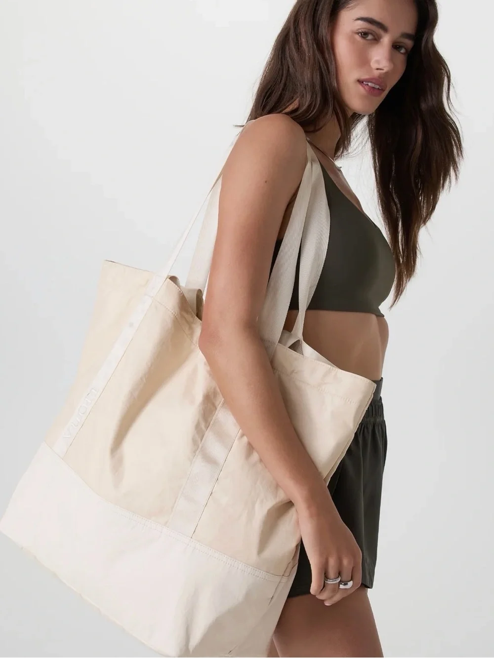 lululemon athletica Cream Canvas Oversized Tote